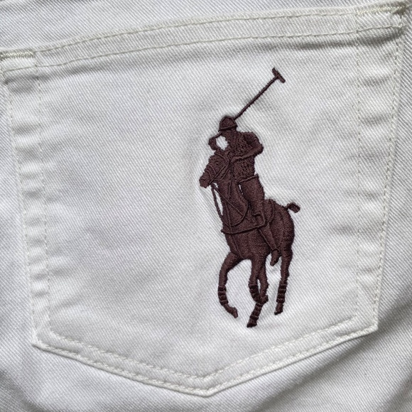 Ralph Lauren Black Label Big Pony Wide Leg Jeans White‎ Denim Size 29 - Picture 6 of 10